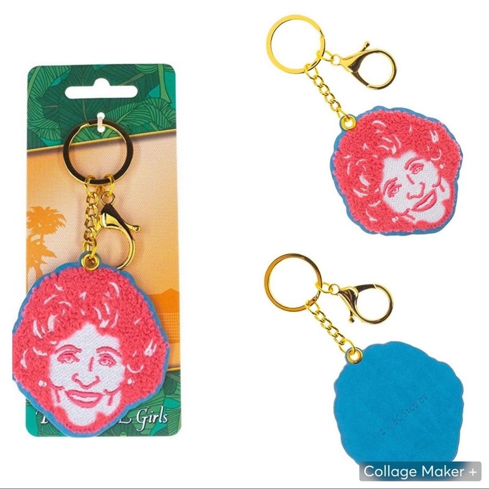 Golden Girls Rose Charm Keychain
